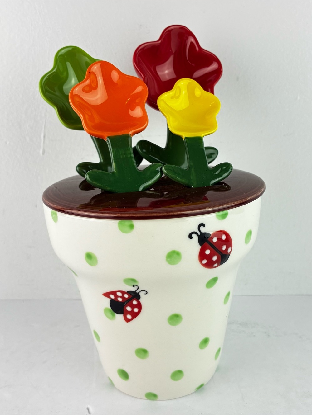 Pier 1 Blooming Ceramic Measuring Set - Teaspoons & Cups